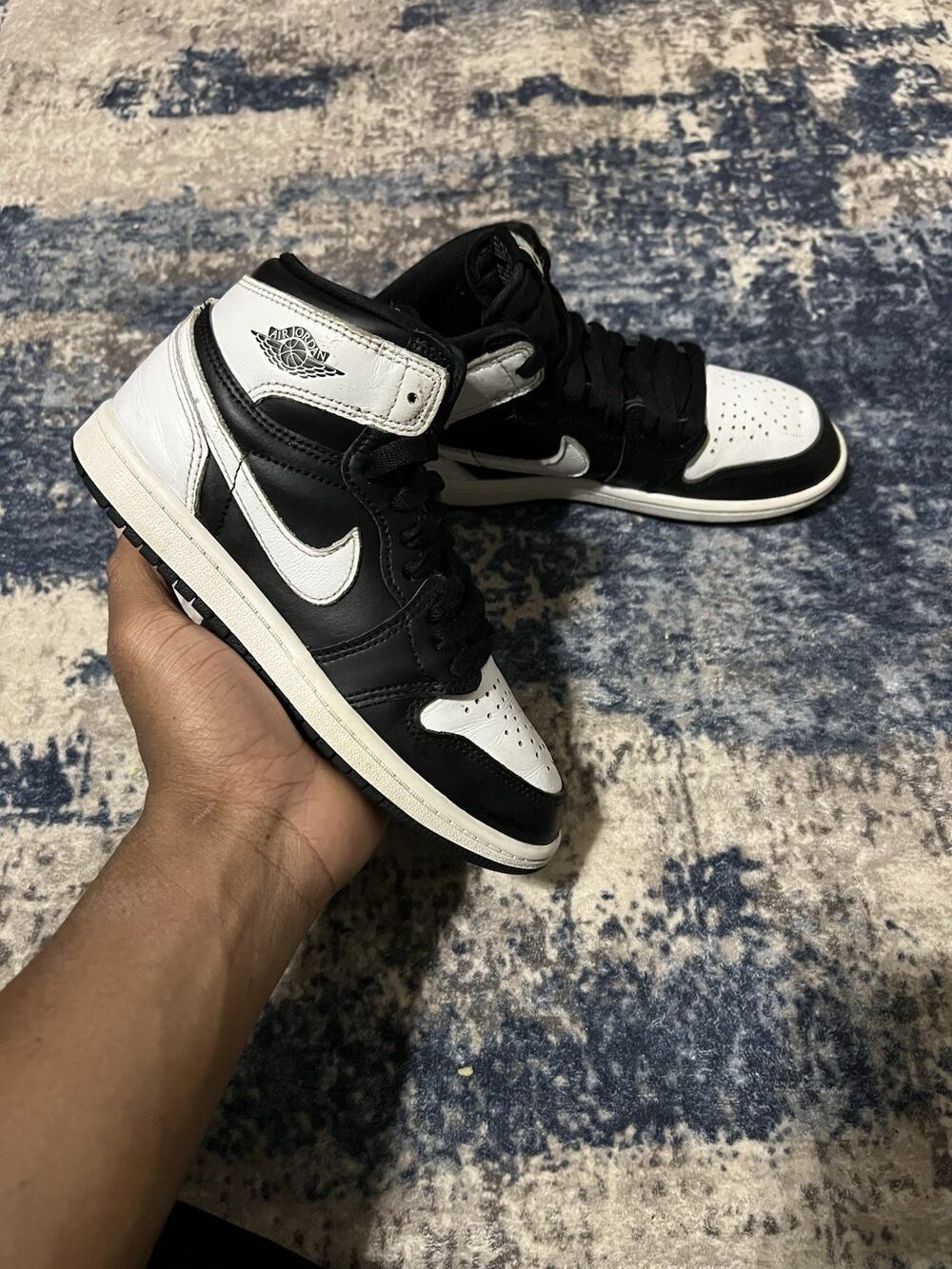 Size 2y- Nike Air Jordan 1 Retro High OG Black/White Kids Sneakers FD1412-010